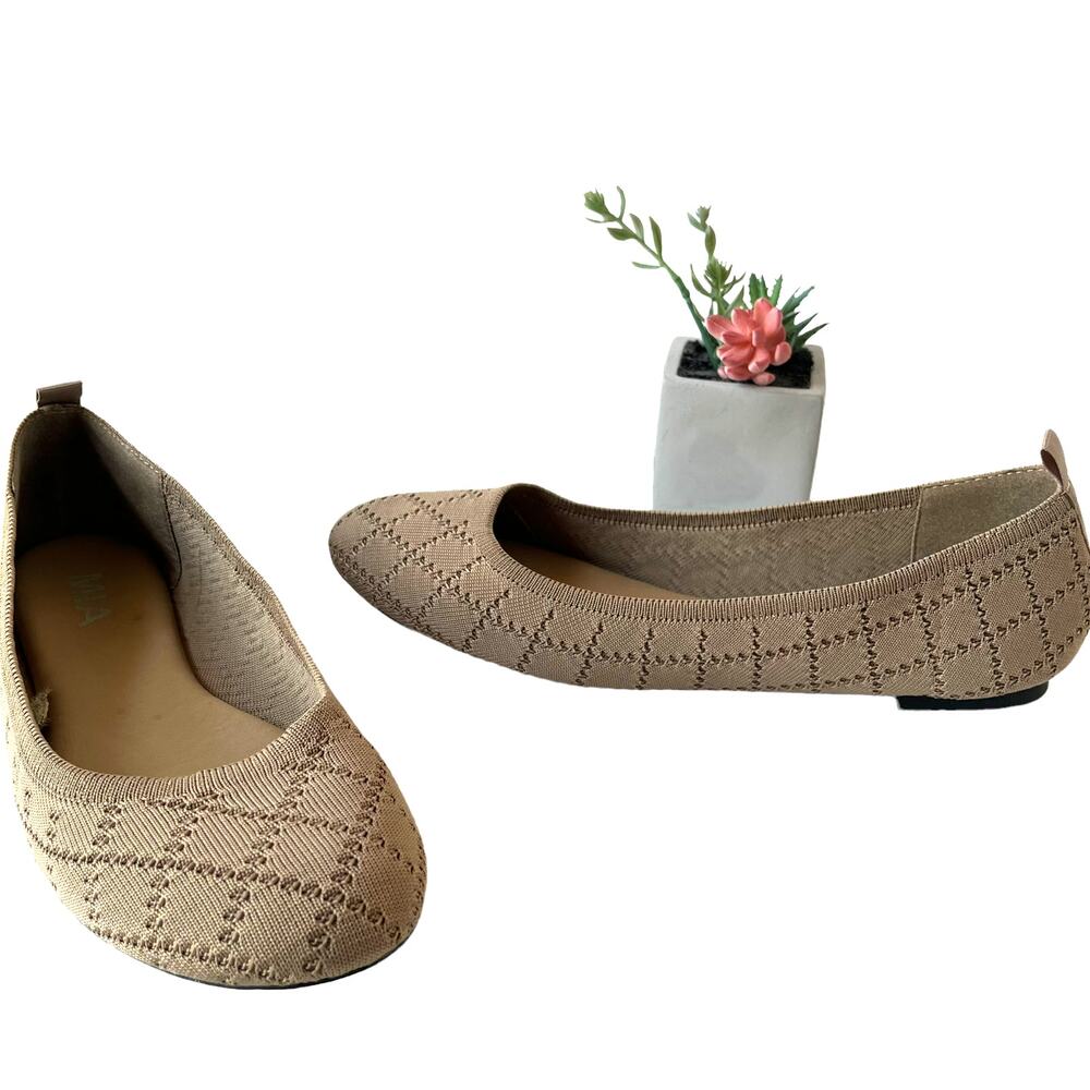 Mia Evanna Ballet Flat Womens Shoes Sz 9.5M  Minimalist Comfort Clean Girl Tan